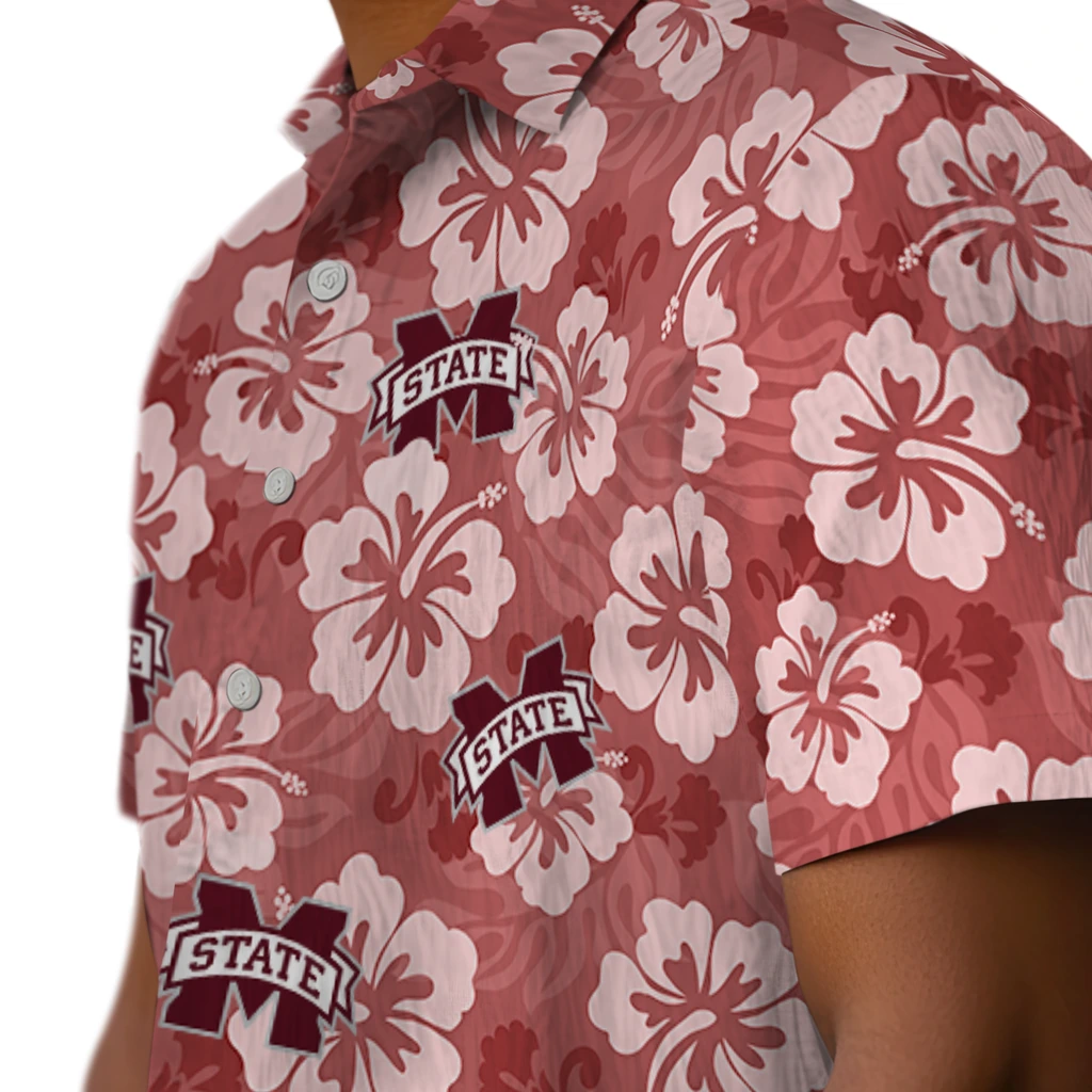Mississippi State Bulldogs Hawaiian Shirt - Hibiscus Cluster mississippi state bulldogs hibiscus cluster maroon hawaiian shirts trendy