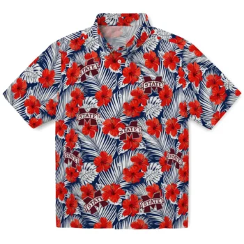 mississippi state bulldogs hibiscus fiesta red royal blue hawaiian shirts best selling