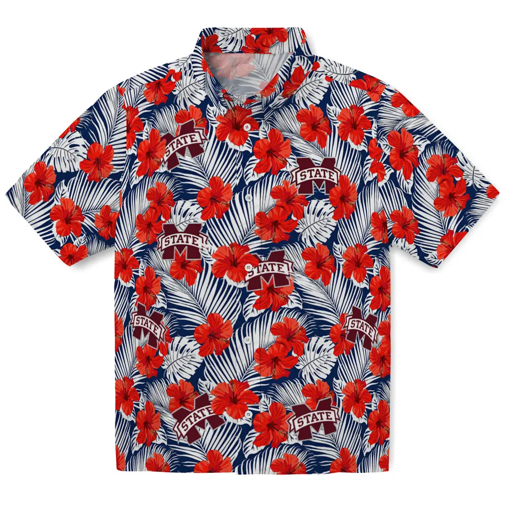 Mississippi State Bulldogs Hawaiian Shirt - Hibiscus Fiesta mississippi state bulldogs hibiscus fiesta red royal blue hawaiian shirts best selling