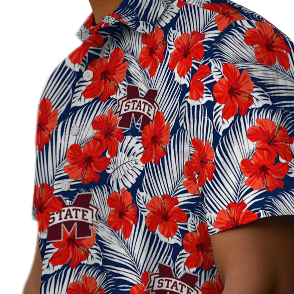 Mississippi State Bulldogs Hawaiian Shirt - Hibiscus Fiesta mississippi state bulldogs hibiscus fiesta red royal blue hawaiian shirts trendy