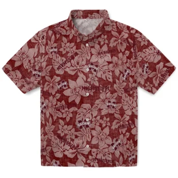 mississippi state bulldogs hibiscus oasis maroon hawaiian shirts best selling