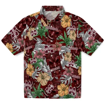 mississippi state bulldogs tiki jungle maroon hawaiian shirts best selling