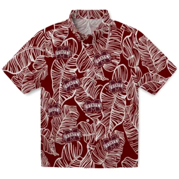 mississippi state bulldogs leaf outline maroon hawaiian shirts best selling