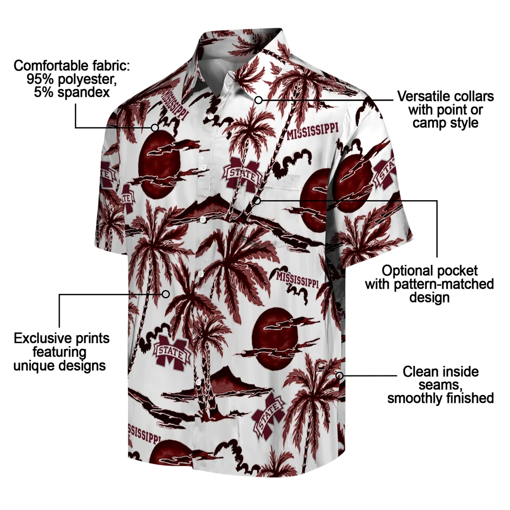 Mississippi State Bulldogs Hawaiian Shirt - Palm Sunset mississippi state bulldogs palm sunset hawaiian shirts new arrival