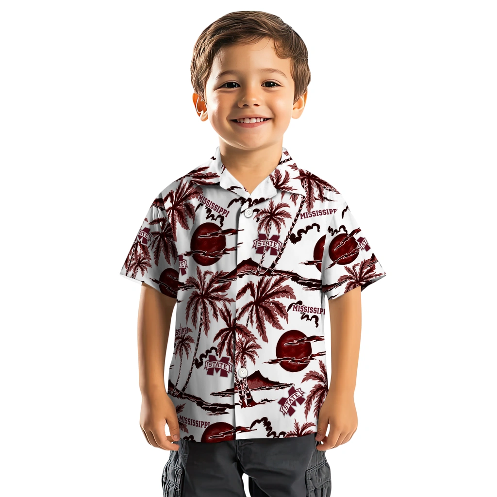Mississippi State Bulldogs Hawaiian Shirt - Palm Sunset mississippi state bulldogs palm sunset hawaiian shirts top rated
