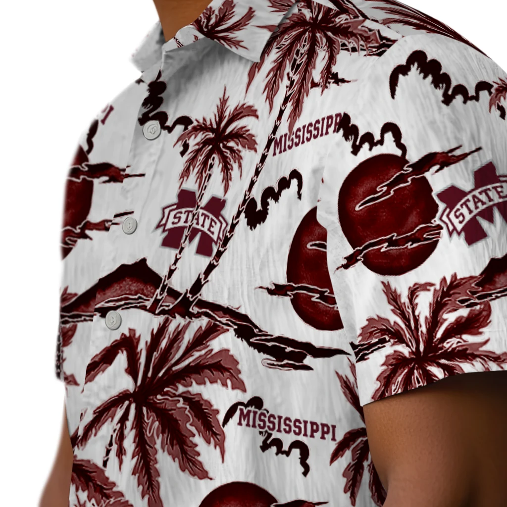 Mississippi State Bulldogs Hawaiian Shirt - Palm Sunset mississippi state bulldogs palm sunset hawaiian shirts trendy