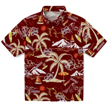mississippi state bulldogs palm tree island maroon hawaiian shirts best selling