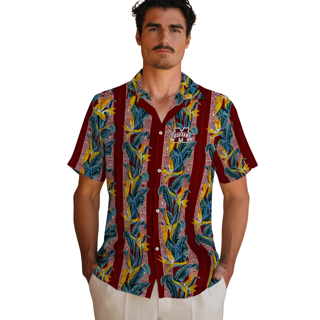 Mississippi State Bulldogs Hawaiian Shirt - Paradise Vines mississippi state bulldogs paradise vines maroon hawaiian shirts fashion forward