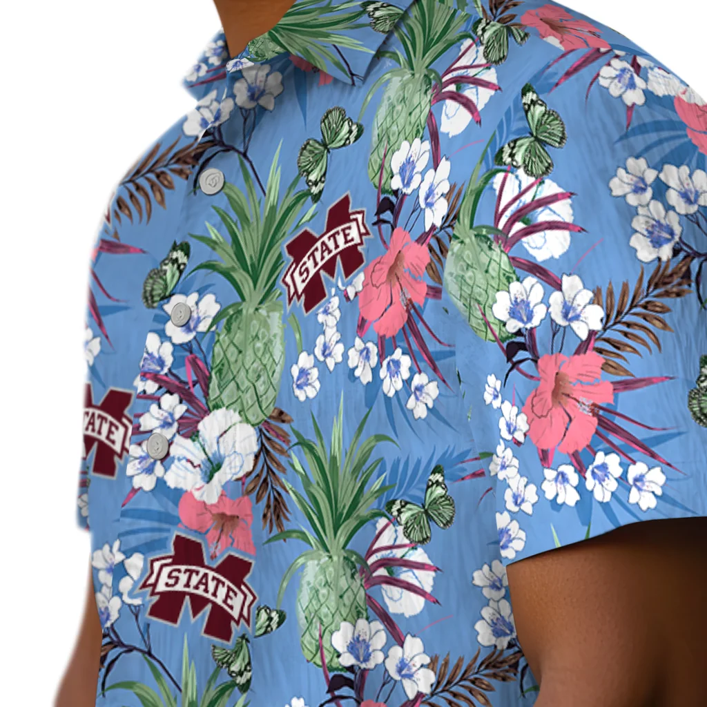 Mississippi State Bulldogs Hawaiian Shirt - Pineapple Bouquet mississippi state bulldogs pineapple bouquet best sky blue hawaiian shirts trendy