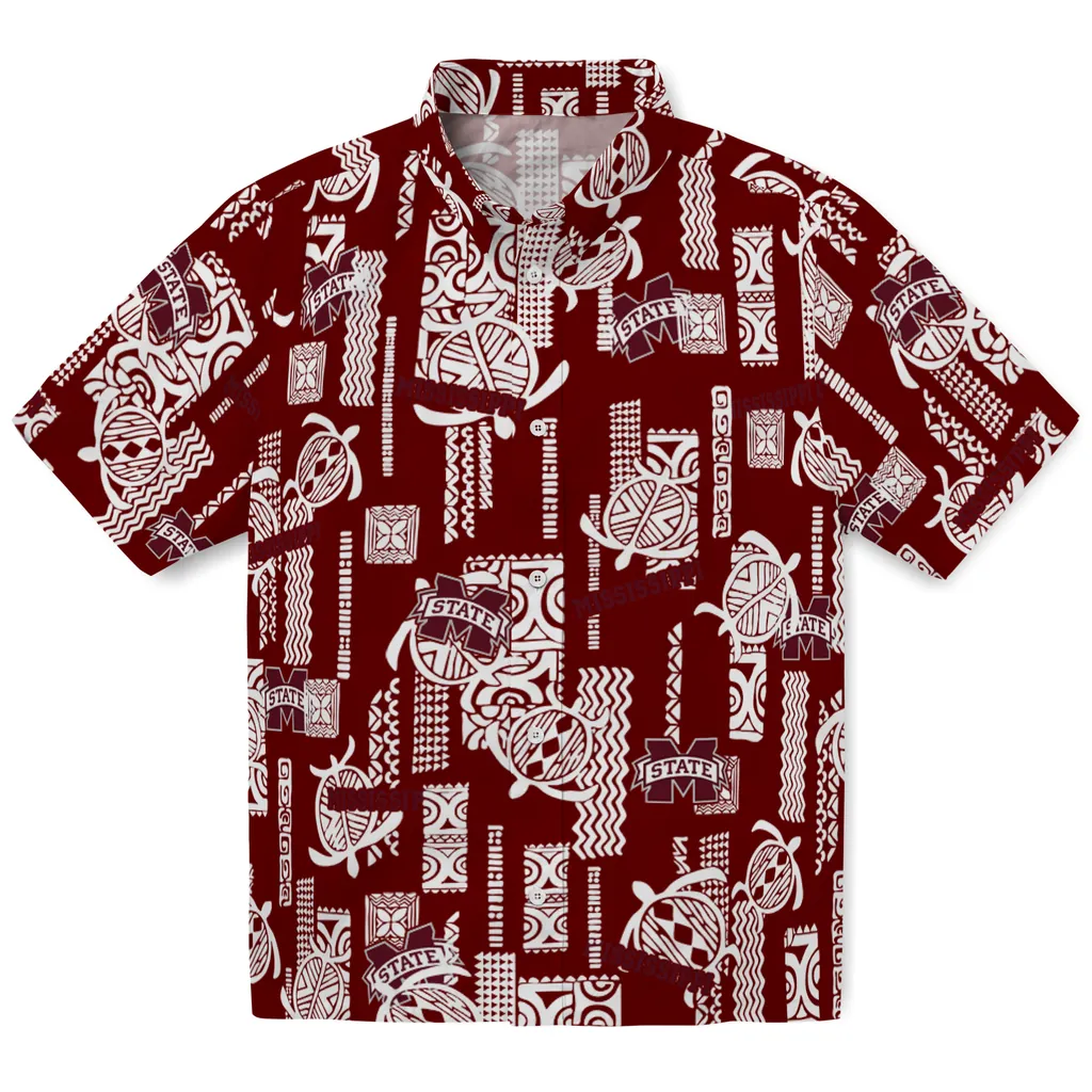 Mississippi State Bulldogs Hawaiian Shirt - Turtle Lines mississippi state bulldogs turtle lines maroon hawaiian shirts best selling