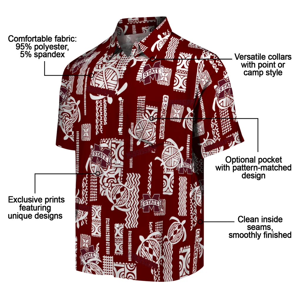 Mississippi State Bulldogs Hawaiian Shirt - Turtle Lines mississippi state bulldogs turtle lines maroon hawaiian shirts new arrival