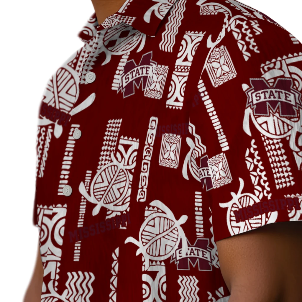 Mississippi State Bulldogs Hawaiian Shirt - Turtle Lines mississippi state bulldogs turtle lines maroon hawaiian shirts trendy