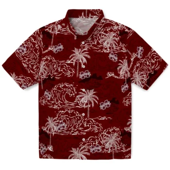 mississippi state bulldogs wave palm maroon hawaiian shirts best selling