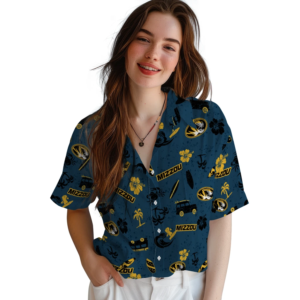 Missouri Tigers Hawaiian Shirt - Beach Vibe missouri tigers beach vibe navy hawaiian shirts latest model