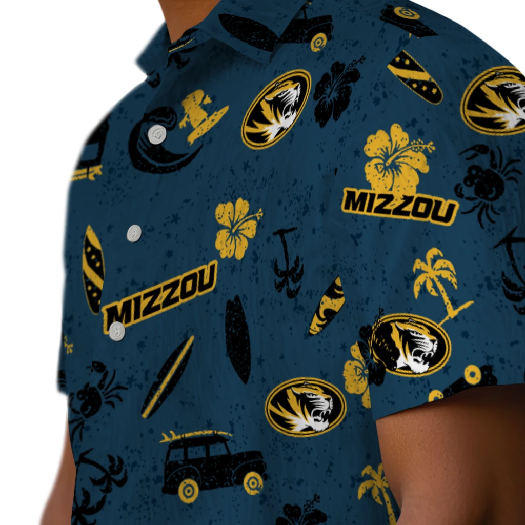 Missouri Tigers Hawaiian Shirt - Beach Vibe missouri tigers beach vibe navy hawaiian shirts trendy