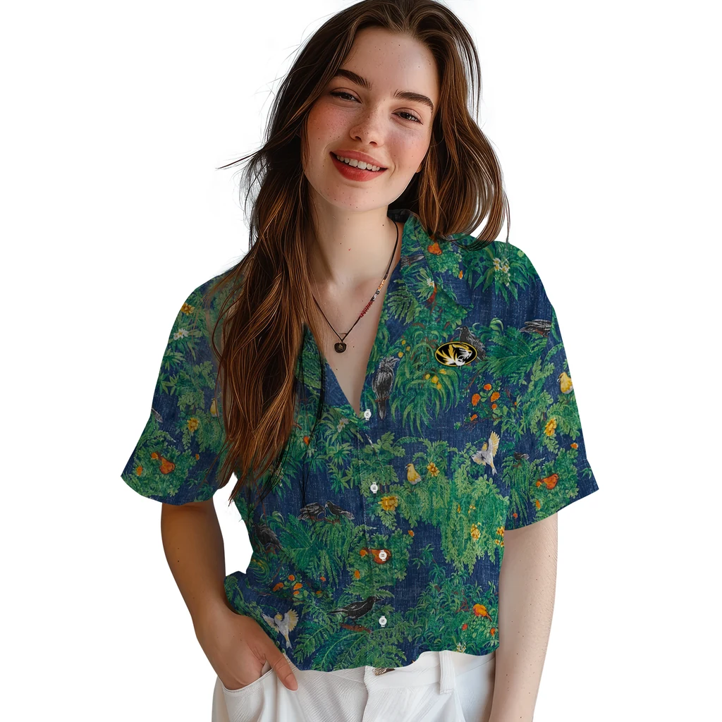 Missouri Tigers Hawaiian Shirt - Bird Canopy missouri tigers bird canopy green hawaiian shirts latest model
