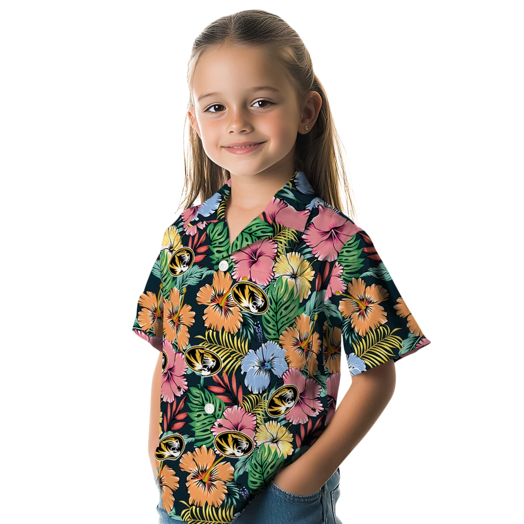Missouri Tigers Hawaiian Shirt - Brilliant Hibiscus Garden missouri tigers brilliant hibiscus garden hawaiian shirts premium grade