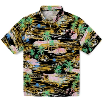 missouri tigers flamingo retreat black hawaiian shirts best selling