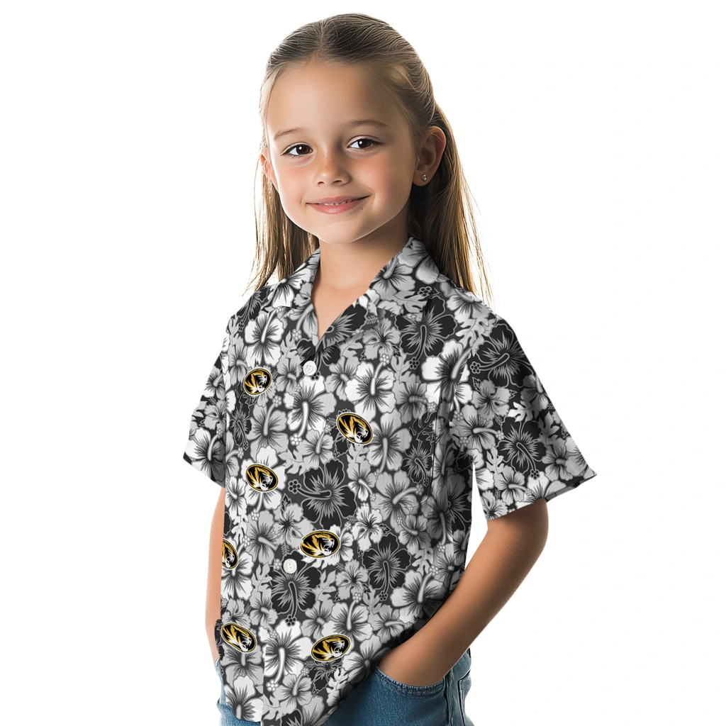 Missouri Tigers Hawaiian Shirt - Hibiscus Blooms missouri tigers hibiscus blooms black hawaiian shirts premium grade