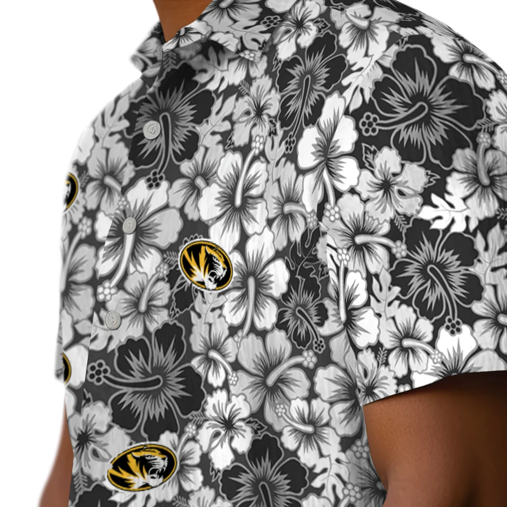 Missouri Tigers Hawaiian Shirt - Hibiscus Blooms missouri tigers hibiscus blooms black hawaiian shirts trendy