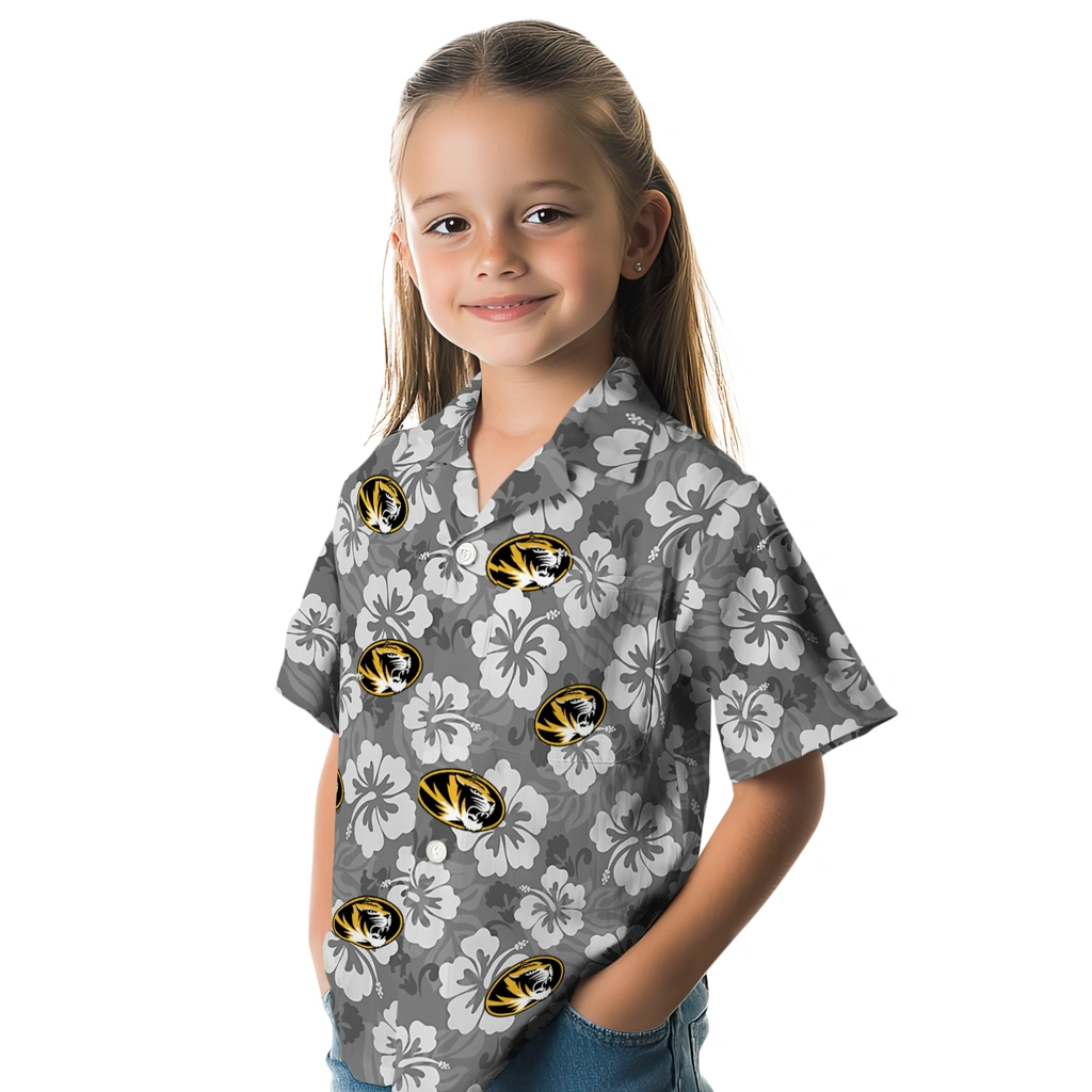 Missouri Tigers Hawaiian Shirt - Hibiscus Cluster missouri tigers hibiscus cluster black hawaiian shirts premium grade