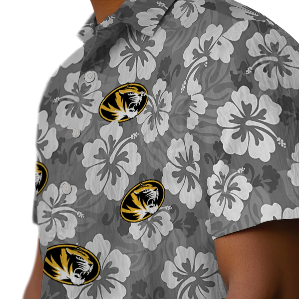 Missouri Tigers Hawaiian Shirt - Hibiscus Cluster missouri tigers hibiscus cluster black hawaiian shirts trendy