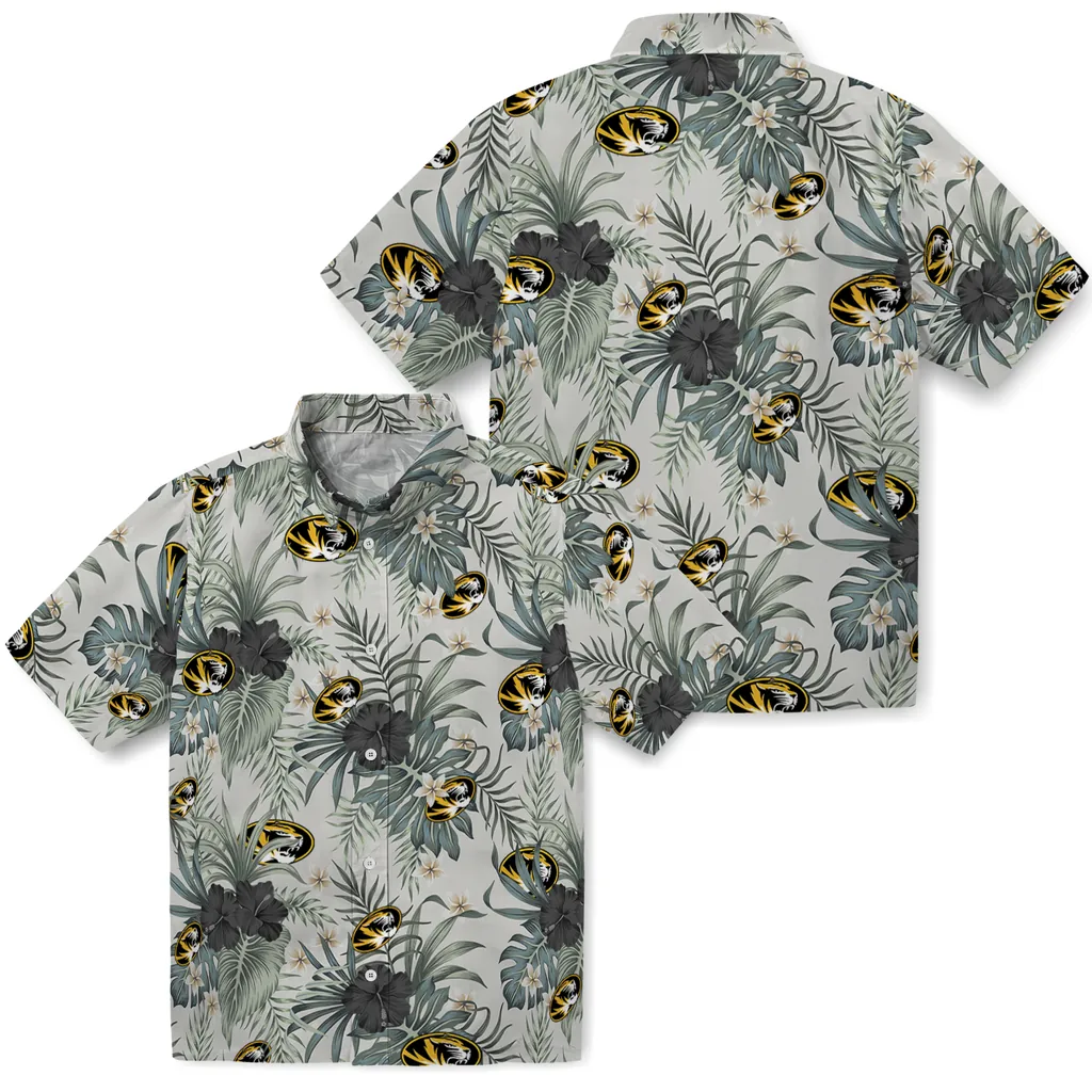 Missouri Tigers Hawaiian Shirt - Hibiscus Designs missouri tigers hibiscus designs beige hawaiian shirts high quality