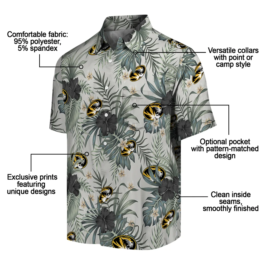 Missouri Tigers Hawaiian Shirt - Hibiscus Designs missouri tigers hibiscus designs beige hawaiian shirts new arrival