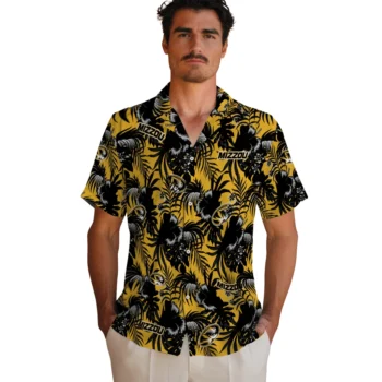 missouri tigers hibiscus exotic black hawaiian shirts fashion forward