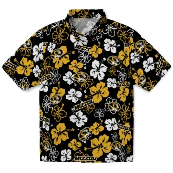 missouri tigers hibiscus bloom black hawaiian shirts best selling