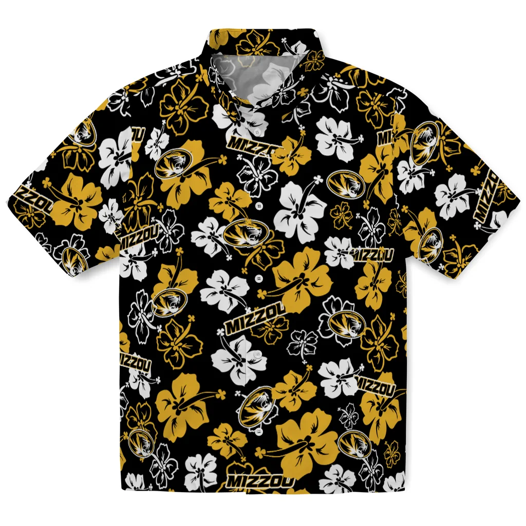 Missouri Tigers Hawaiian Shirt - Hibiscus Flower Design missouri tigers hibiscus bloom black hawaiian shirts best selling
