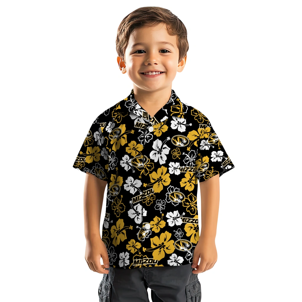 Missouri Tigers Hawaiian Shirt - Hibiscus Flower Design missouri tigers hibiscus bloom black hawaiian shirts top rated