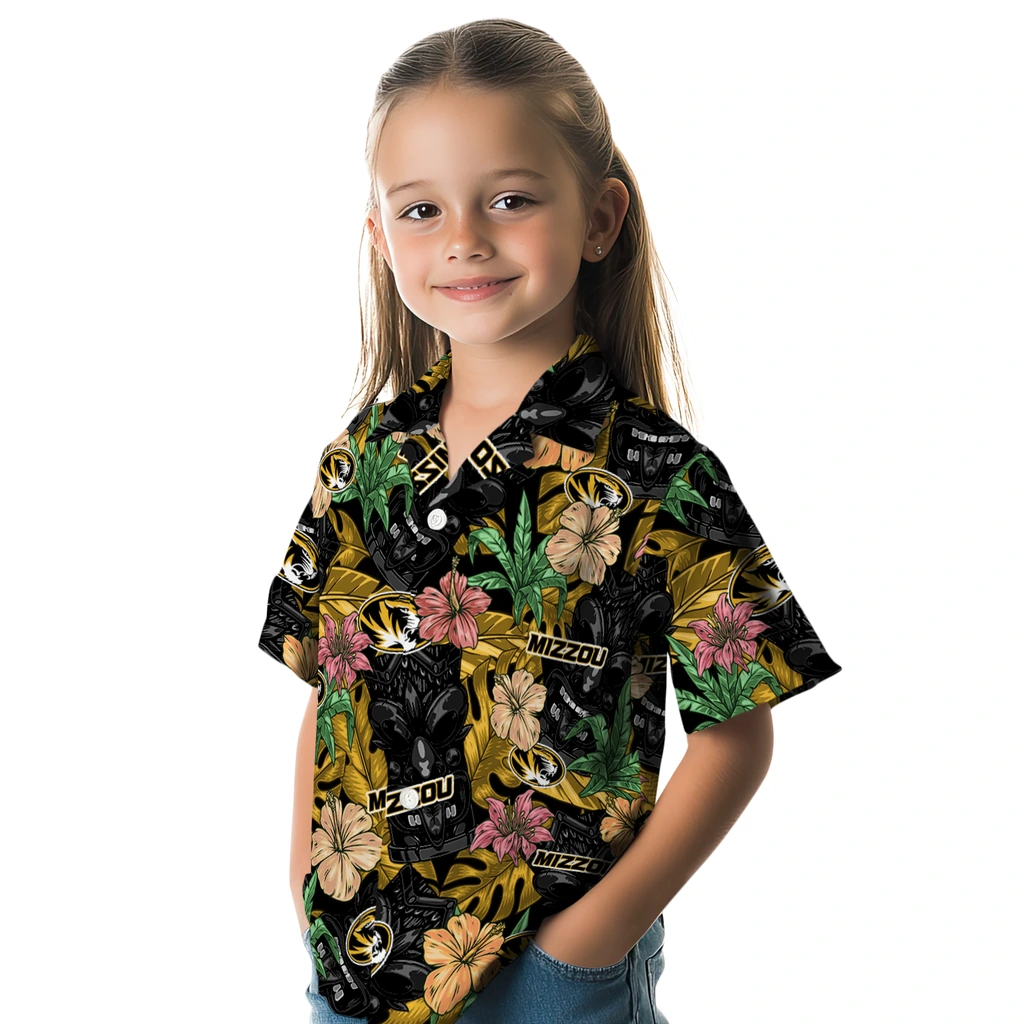 Missouri Tigers Hawaiian Shirt - Hibiscus Tiki Jungle missouri tigers tiki jungle black hawaiian shirts premium grade
