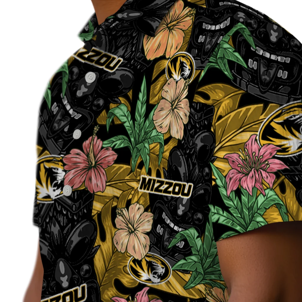 Missouri Tigers Hawaiian Shirt - Hibiscus Tiki Jungle missouri tigers tiki jungle black hawaiian shirts trendy