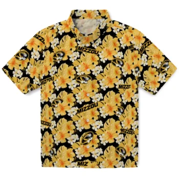missouri tigers hibiscus tropics black yellow hawaiian shirts best selling