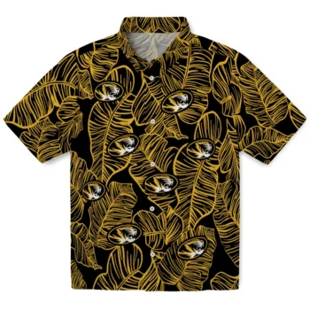 missouri tigers leaf outline black hawaiian shirts best selling