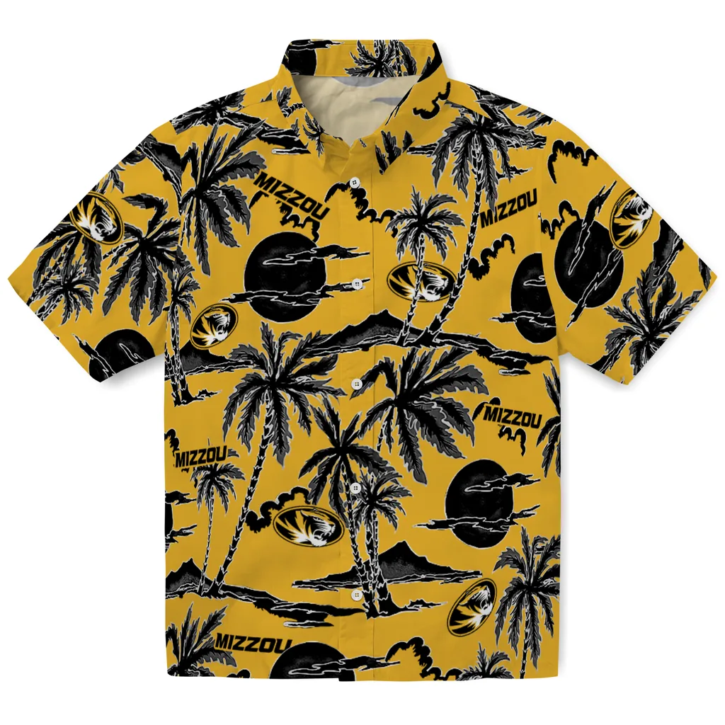 Missouri Tigers Hawaiian Shirt - Palm Sunset missouri tigers palm sunset hawaiian shirts best selling