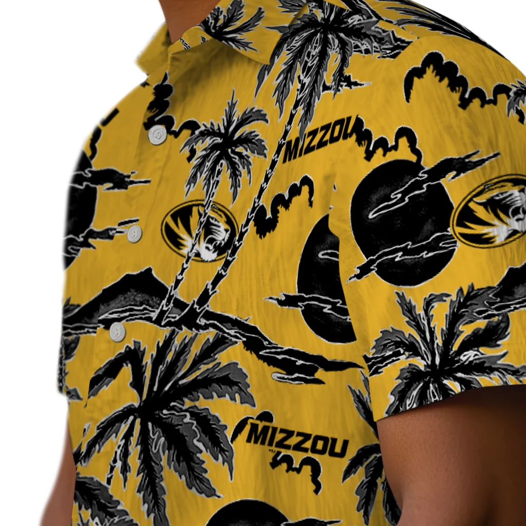 Missouri Tigers Hawaiian Shirt - Palm Sunset missouri tigers palm sunset hawaiian shirts trendy