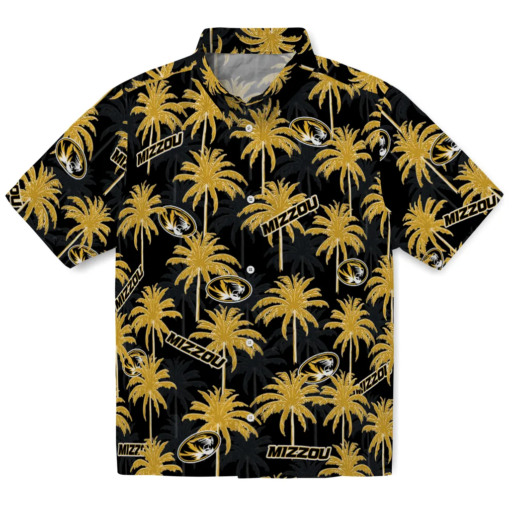 Missouri Tigers Hawaiian Shirt - Palm Tree Motif missouri tigers palm grove black hawaiian shirts best selling