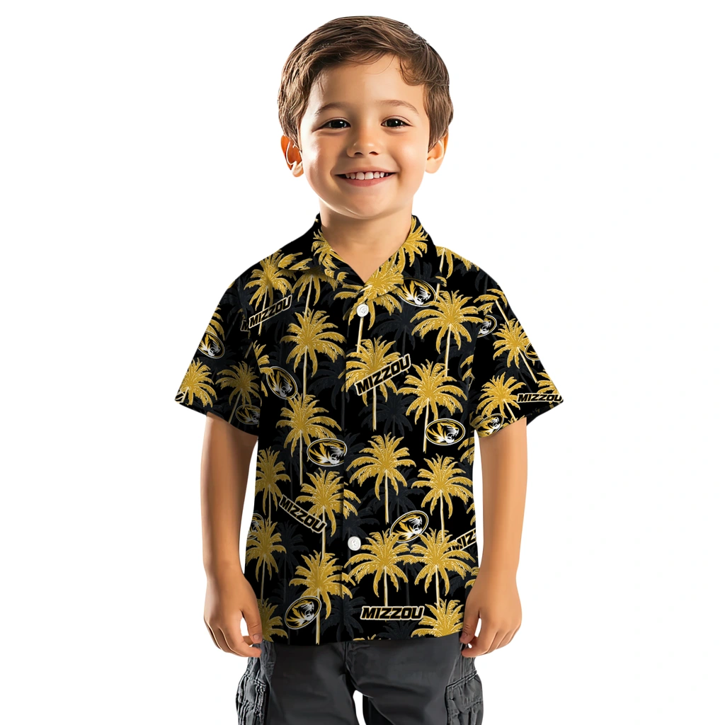 Missouri Tigers Hawaiian Shirt - Palm Tree Motif missouri tigers palm grove black hawaiian shirts top rated