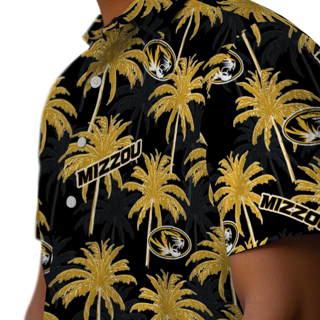 Missouri Tigers Hawaiian Shirt - Palm Tree Motif missouri tigers palm grove black hawaiian shirts trendy