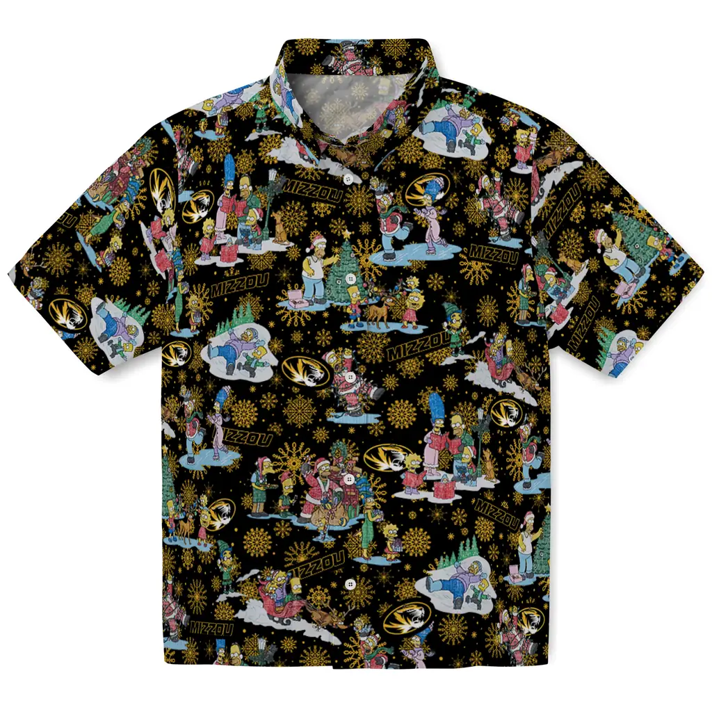 Missouri Tigers Hawaiian Shirt - Simpsons Christmas missouri tigers simpsons christmas black hawaiian shirts best selling