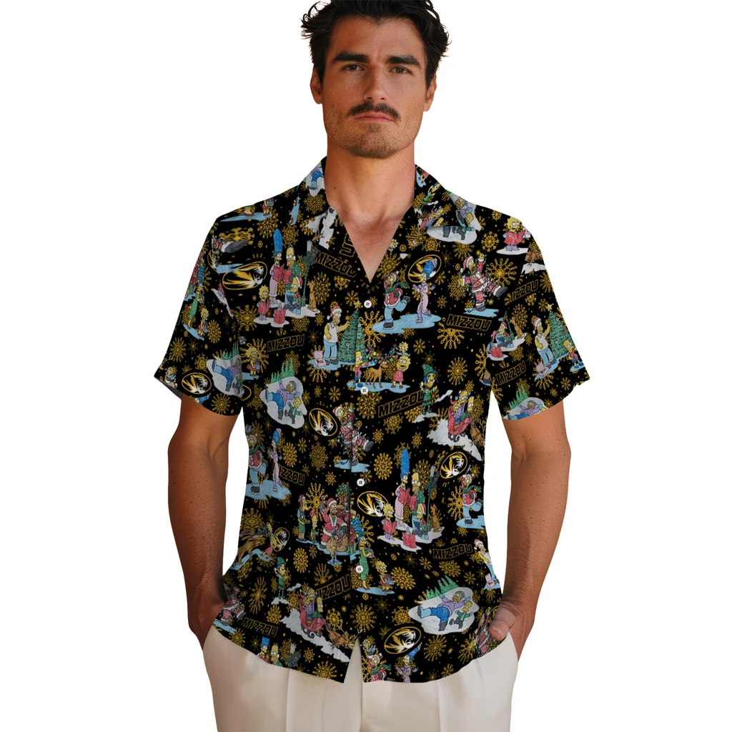 Missouri Tigers Hawaiian Shirt - Simpsons Christmas missouri tigers simpsons christmas black hawaiian shirts fashion forward