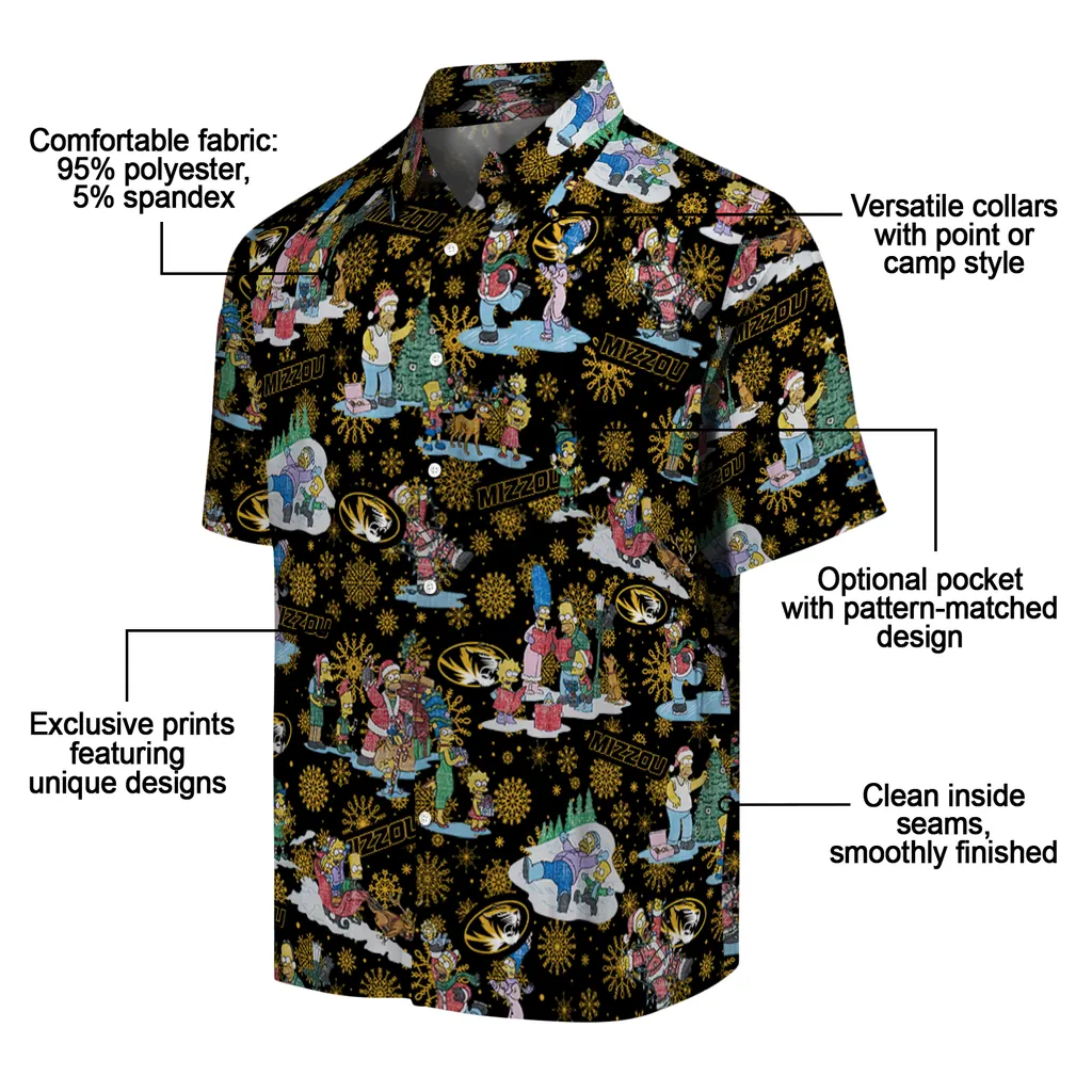 Missouri Tigers Hawaiian Shirt - Simpsons Christmas missouri tigers simpsons christmas black hawaiian shirts new arrival