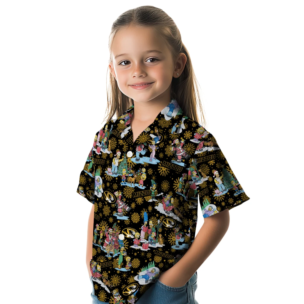 Missouri Tigers Hawaiian Shirt - Simpsons Christmas missouri tigers simpsons christmas black hawaiian shirts premium grade