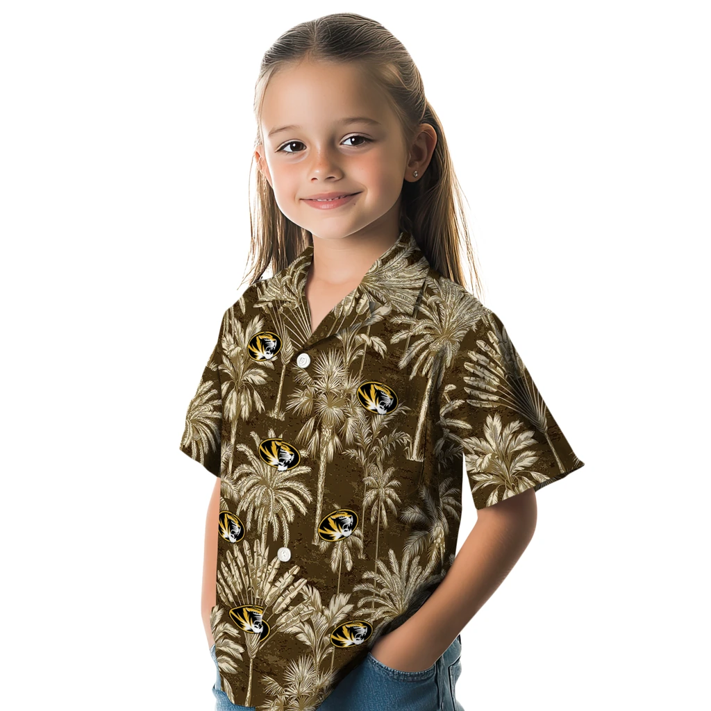 Missouri Tigers Hawaiian Shirt - Vintage Palm Tree missouri tigers palm shadows black hawaiian shirts premium grade