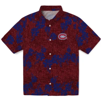 montreal canadiens hibiscus petals red hawaiian shirts best selling
