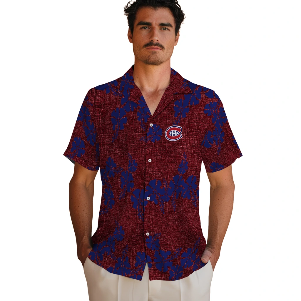 Montreal Canadiens Hawaiian Shirt - 50th State Flower montreal canadiens hibiscus petals red hawaiian shirts fashion forward