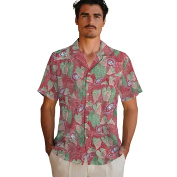 montreal canadiens anthurium overlay red hawaiian shirts fashion forward