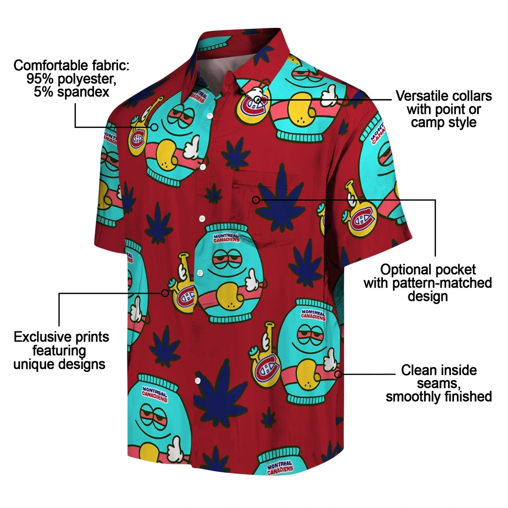 Montreal Canadiens Hawaiian Shirt - Chill Vibe montreal canadiens bong smile red hawaiian shirts new arrival